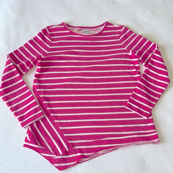 Nic+Zoe Long Sleeve Asymmetric‎ Hem Striped Pink White Size S - Picture 3 of 13